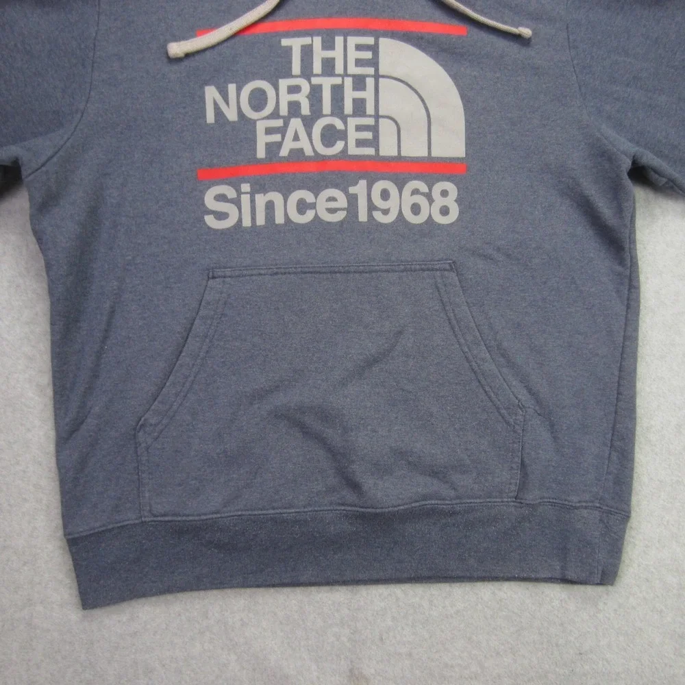 The North Face Men's M Blue Pullover Hoodie Sweatshirt‎ Graphic Logo Outdoor